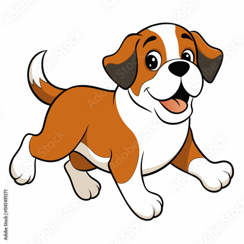 Running Dog Silhouette vector and illustration on white Background For T-Shirt