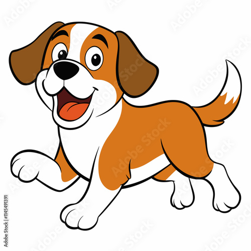 Running Dog Silhouette vector and illustration on white Background For T-Shirt