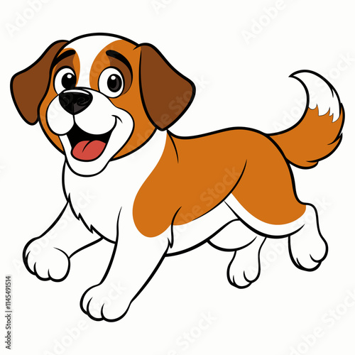 Running Dog Silhouette vector and illustration on white Background For T-Shirt