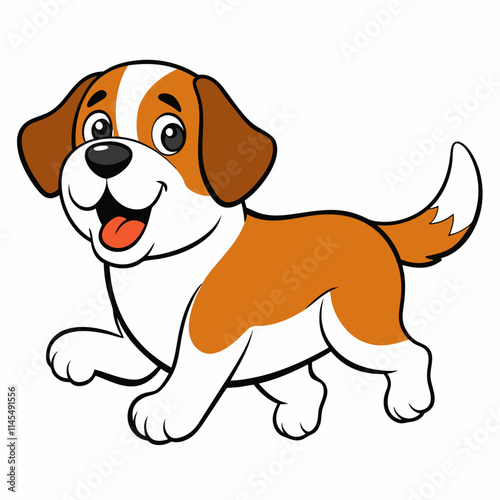 Running Dog Silhouette vector and illustration on white Background For T-Shirt