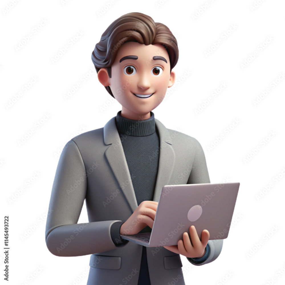 3D Cartoon of a handsome young businessman 3D Cartoon of a handsome young businessman