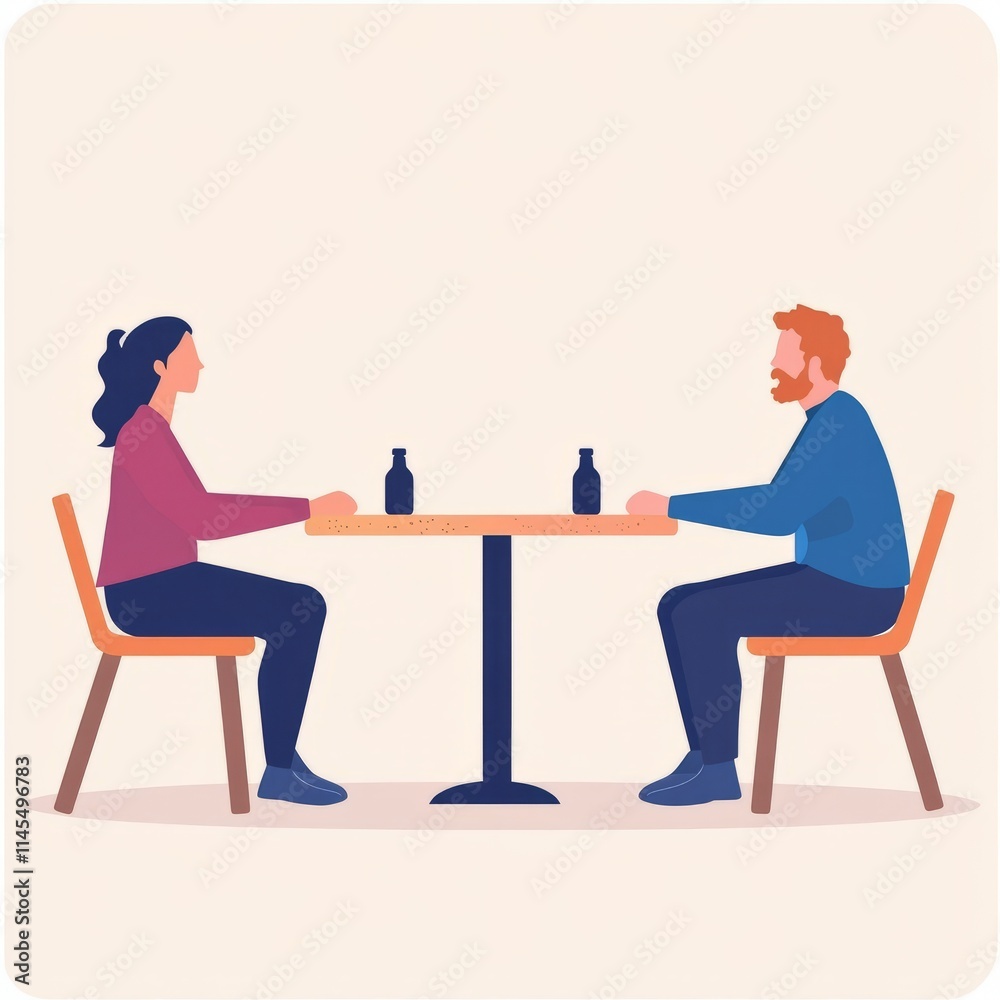 Man and Woman Enjoying a Casual Coffee Date