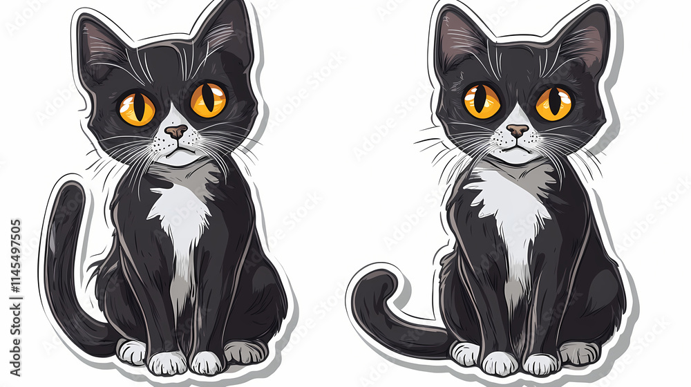 Obraz premium stickers cute cat