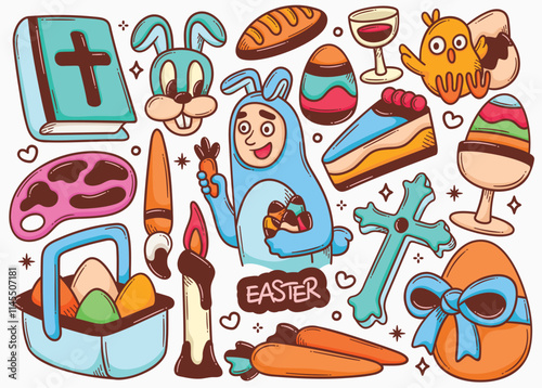 Hand Drawn Cute Easter Doodles photo