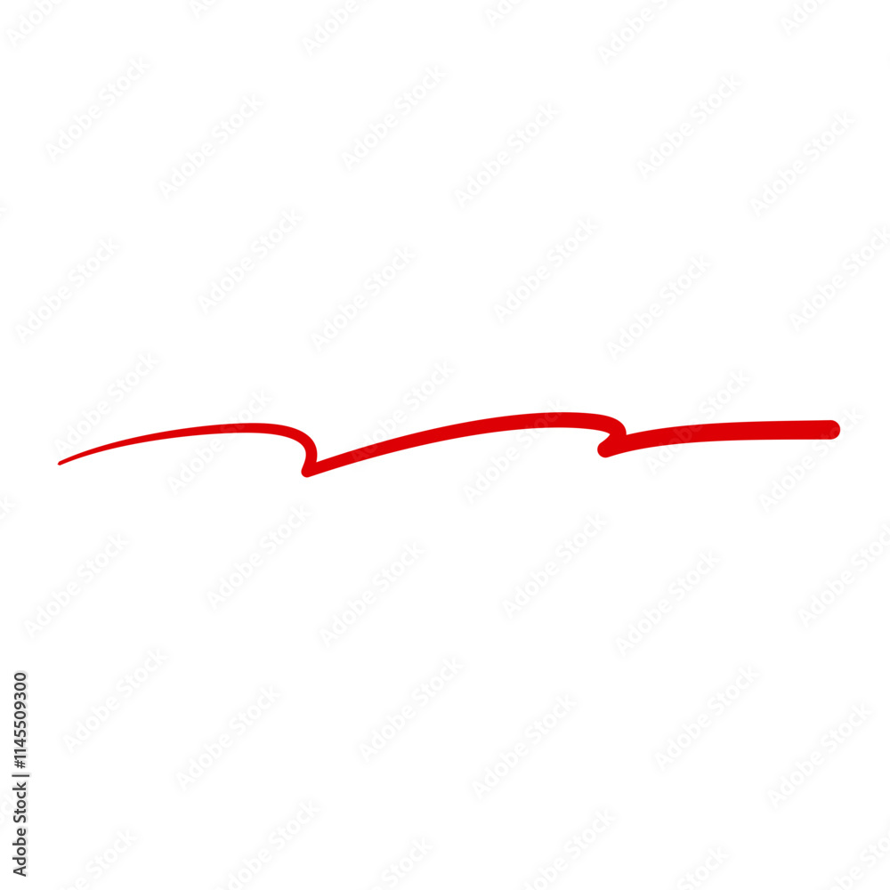 red hand drawn underline and marker element red hand drawn underline and marker element