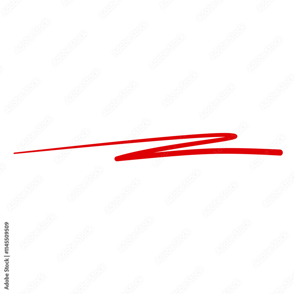 red hand drawn underline and marker element red hand drawn underline and marker element