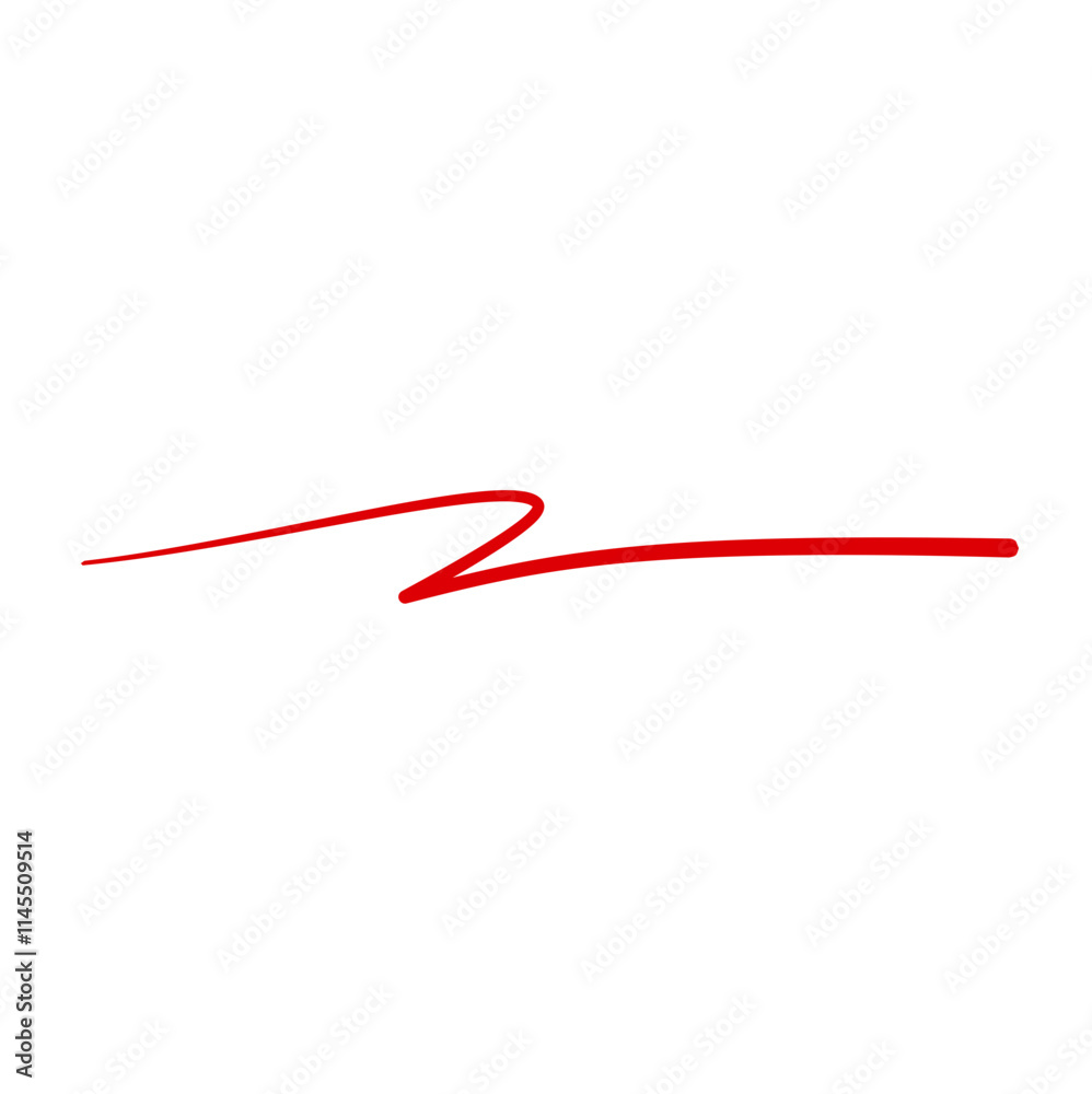 red hand drawn underline and marker element red hand drawn underline and marker element