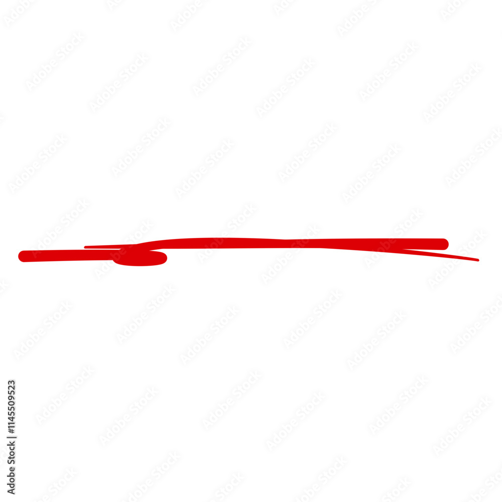 red hand drawn underline and marker element red hand drawn underline and marker element