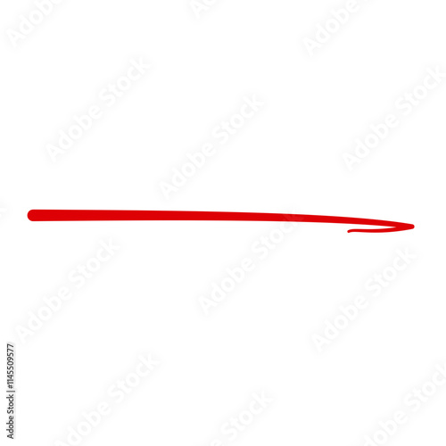 red hand drawn underline and marker element