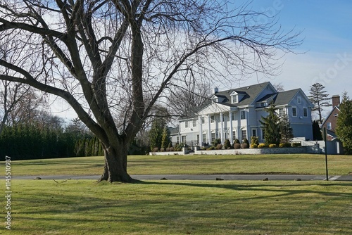 Suburban area with houses on large acreage in a natural setting