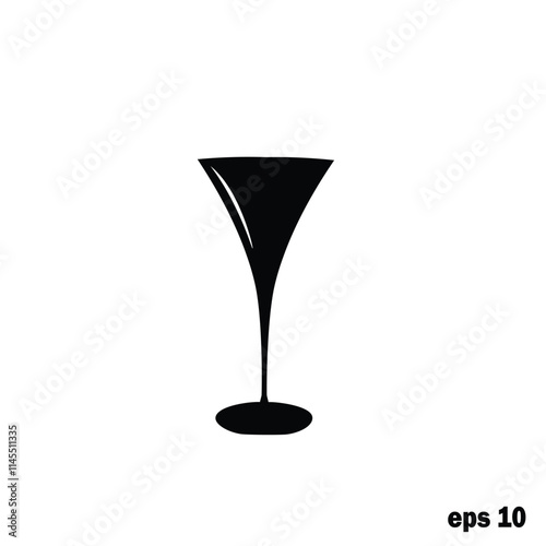 Set icons with wine glasses. Black silhouette with types wine glasses. Vector ,This image was created by myself, not using AI