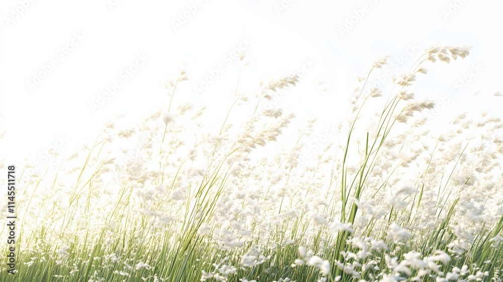 White flowers swaying gently in a summer breeze White flowers swaying gently in a summer breeze
