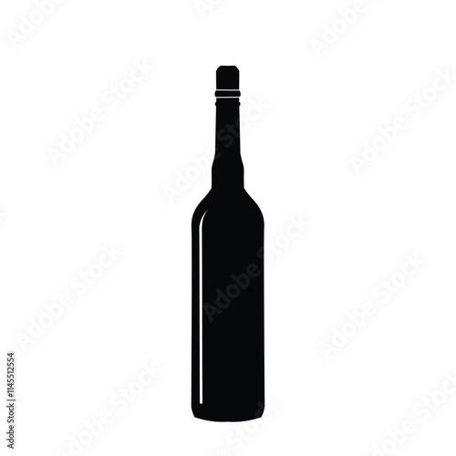 Beer bottle icon illustrated on white background,