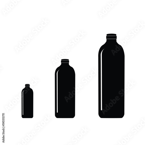 Beer bottle icon illustrated on white background,