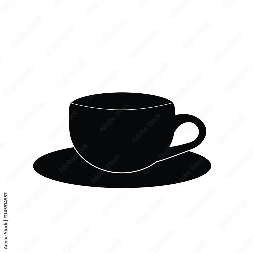 silhouette of cup on white background,vector illustration.logo,drink place. silhouette of cup on white background,vector illustration.logo,drink place.
