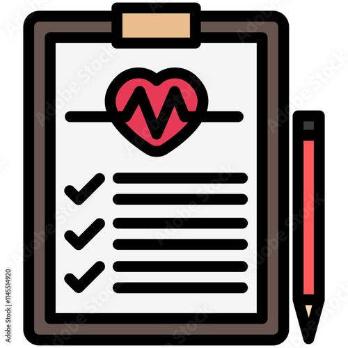 Chart flat color icon, use for UI, UX, app and web development, digital or print. for industry, hospital management, health theme.