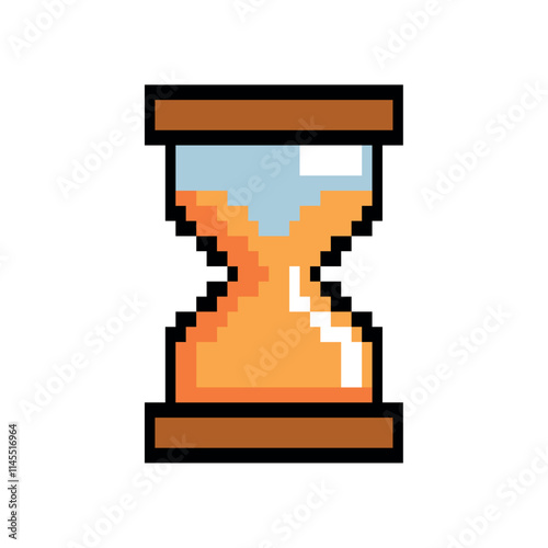 video game hourglass pixelated