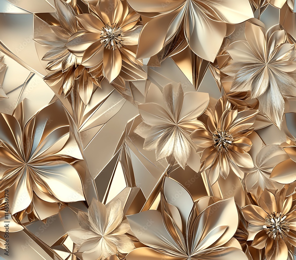 Modern floral 3D geometric seamless, Modern Abstract 3D Floral Pattern Design Modern floral 3D geometric seamless, Modern Abstract 3D Floral Pattern Design