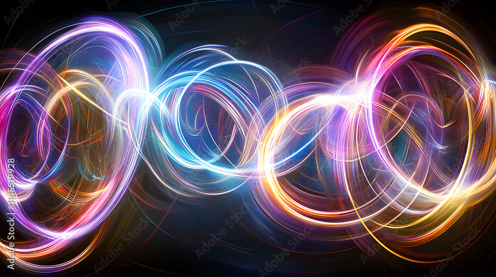 Dynamic light trails create vibrant patterns in abstract art studio digital artwork dark background artistic perspective Dynamic light trails create vibrant patterns in abstract art studio digital artwork dark background artistic perspective