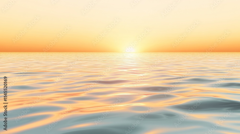 Serene Ocean Sunset with Smooth Water Surface and Gentle Waves Reflecting Warm Golden Light and Soft Pastel Colors in a Tranquil Atmosphere Serene Ocean Sunset with Smooth Water Surface and Gentle Waves Reflecting Warm Golden Light and Soft Pastel Colors in a Tranquil Atmosphere