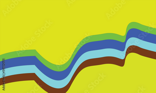 A dynamic wavy design blending earth and aqua tones on a vibrant background.