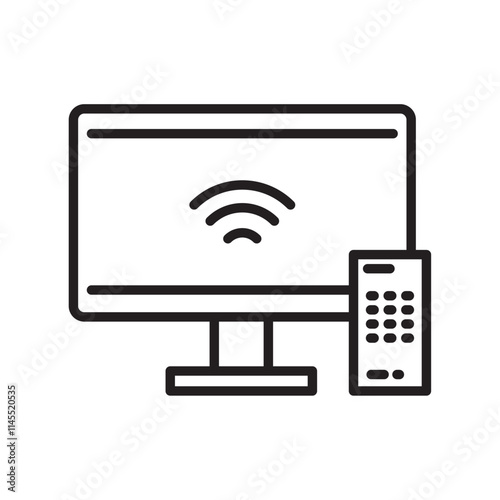 tv smart home line icon