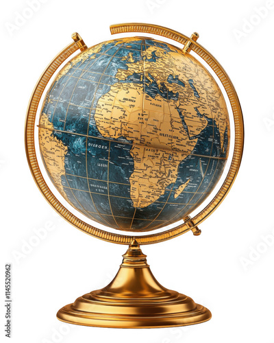 detailed illustration of classic globe showcasing continents and oceans photo