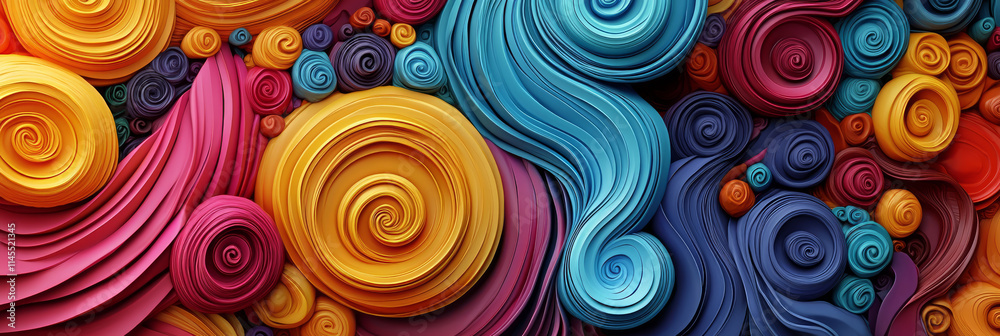 3D psychedelic swirls of colorful clay sculpture, abstract shapes and curves, generative AI 3D psychedelic swirls of colorful clay sculpture, abstract shapes and curves, generative AI