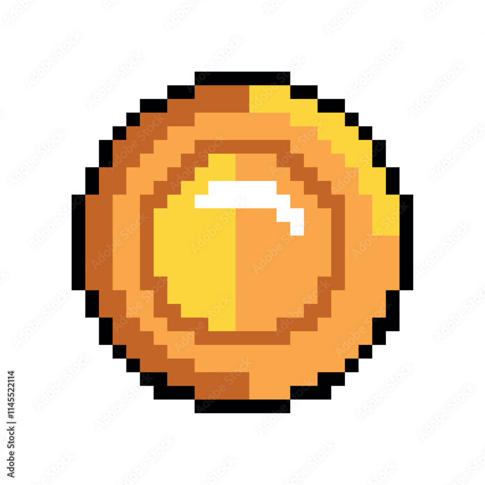 Naklejka premium video game coin pixelated