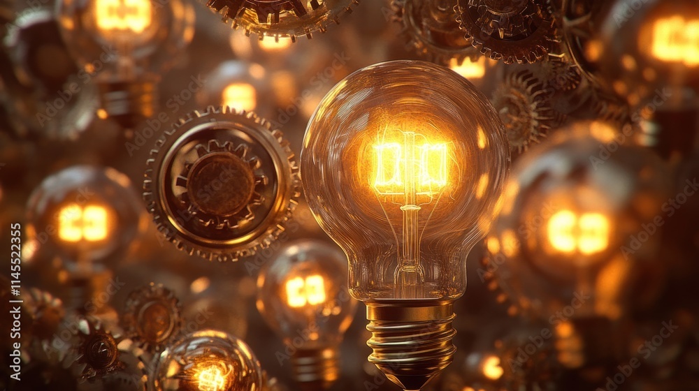 Illuminating Innovation: A Symphony of Gears and Lightbulbs Illuminating Innovation: A Symphony of Gears and Lightbulbs