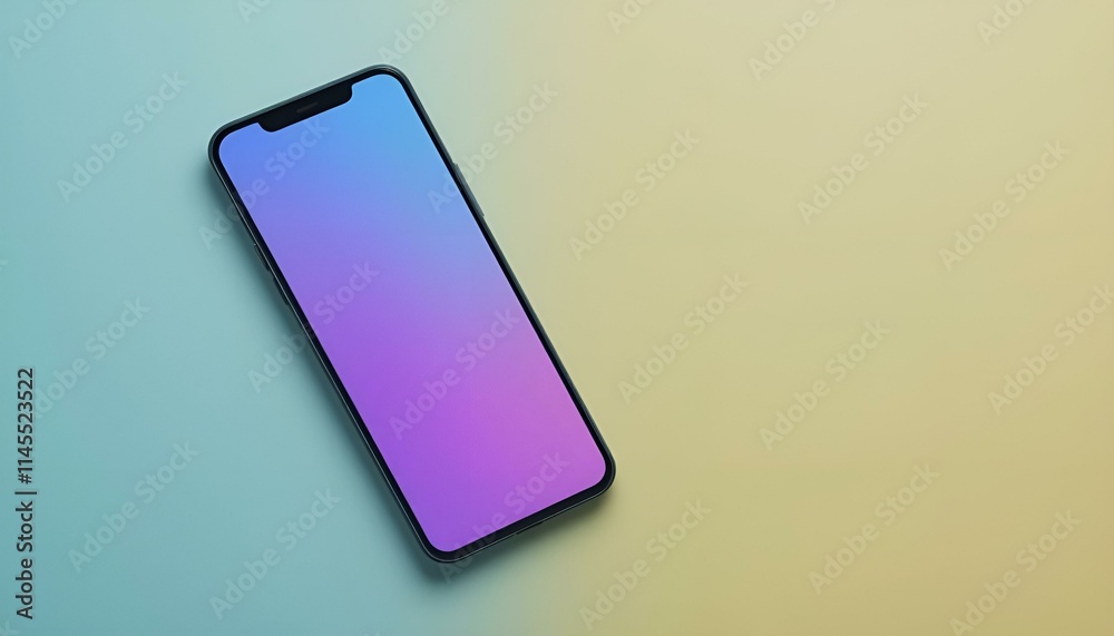 A mobile phone with an empty screen on the table A mobile phone with an empty screen on the table
