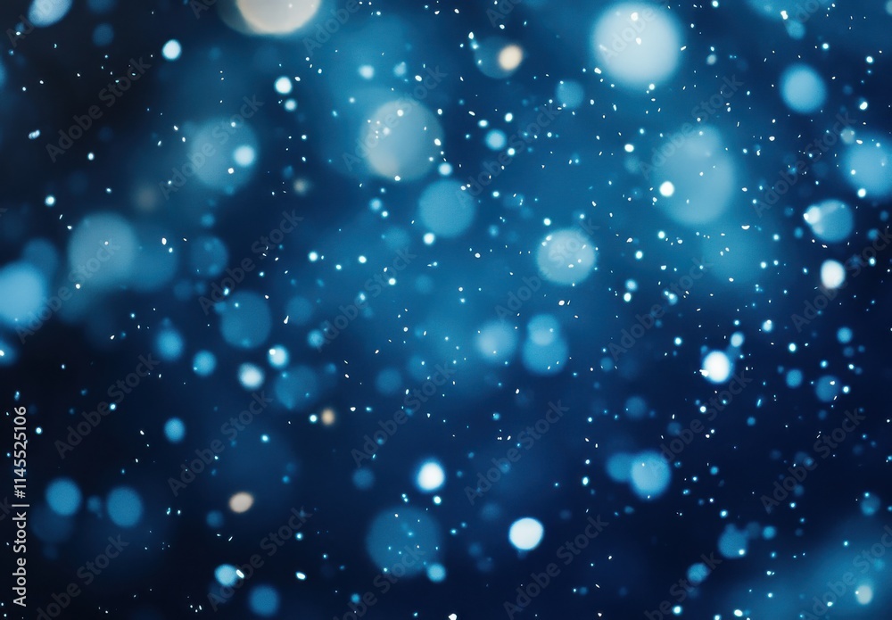 Fototapeta premium Tranquil Winter Wonderland with Soft Blue Snowflakes and Gentle Bokeh Effect Creating a Dreamy Atmosphere Perfect for Seasonal and Holiday Themes
