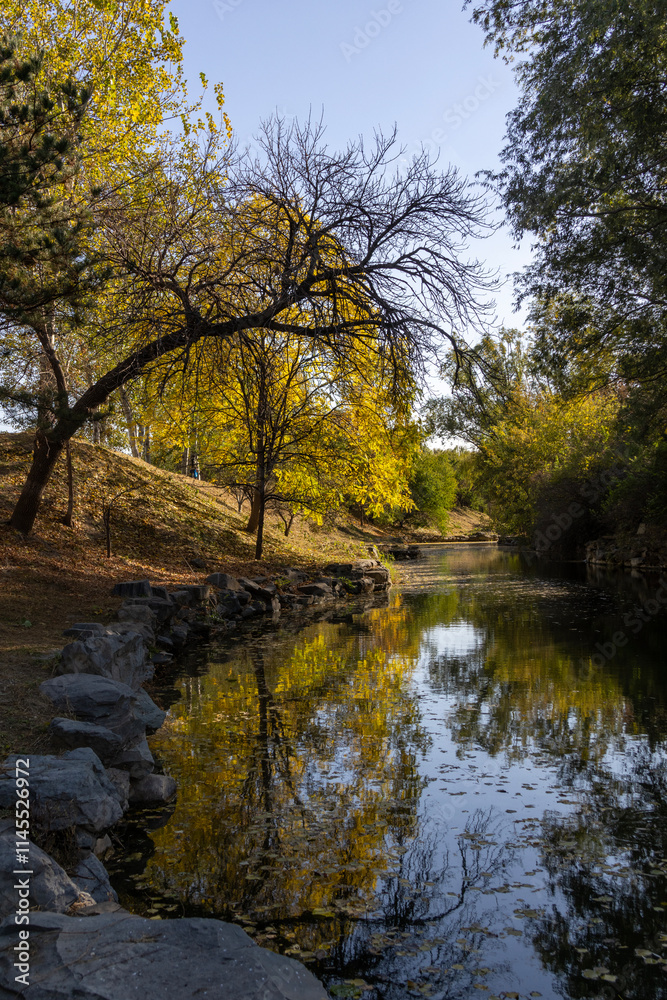 Beautiful autumn view of Yuanmingyuan Park in Beijing, China Beautiful autumn view of Yuanmingyuan Park in Beijing, China