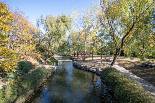 Beautiful autumn view of Yuanmingyuan Park in Beijing, China photo