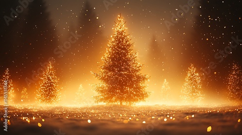 Christmas tree radiant golden elegance high resolution hd picture photo