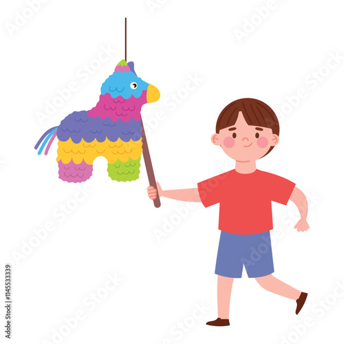 kid with stick hitting pinata party