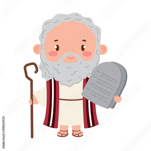 cute moses holding ten commandments