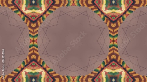Kaleidoscopic Carnival: A symmetrical illustration of a vibrant fairground scene.