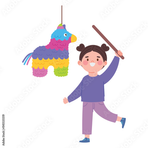 kid hitting pinata birthday party