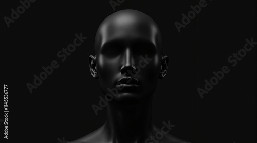 Minimalist Black Monochrome Human Sculpture
