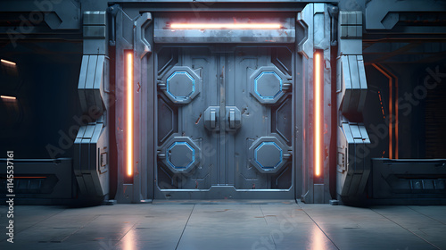 Wallpaper Mural Digital sci-fi door surreal abstract poster background Torontodigital.ca