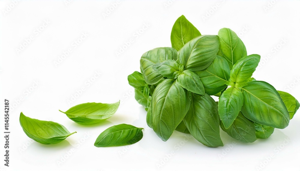 Fresh basil leaves, vibrant green, ready to use. Fresh basil leaves, vibrant green, ready to use.