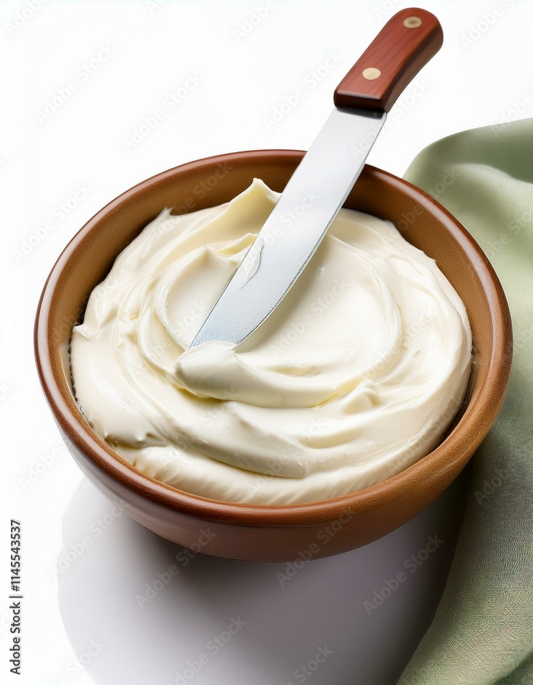 Creamy white dip in a rustic bowl, ready to be served. Creamy white dip in a rustic bowl, ready to be served.