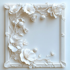 Border from flowers and petals with with floral and leaf.