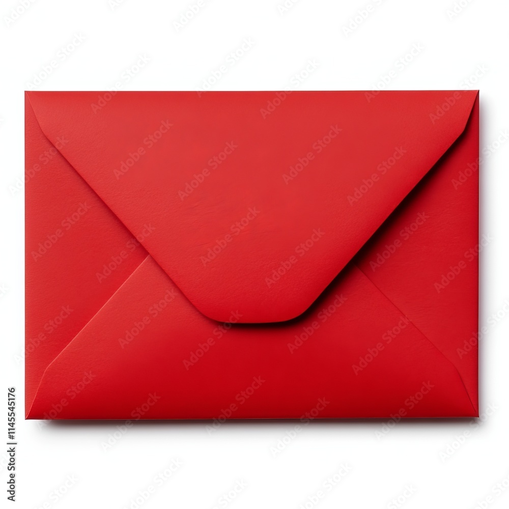 Vibrant Red Envelope Isolated on White Background Vibrant Red Envelope Isolated on White Background