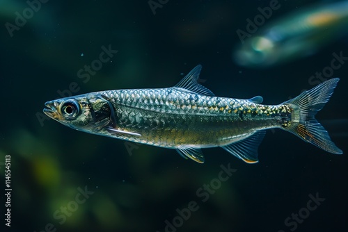 A stunning underwater shot of a fish gliding gracefully through clear waters, showcasing its vibrant scales.