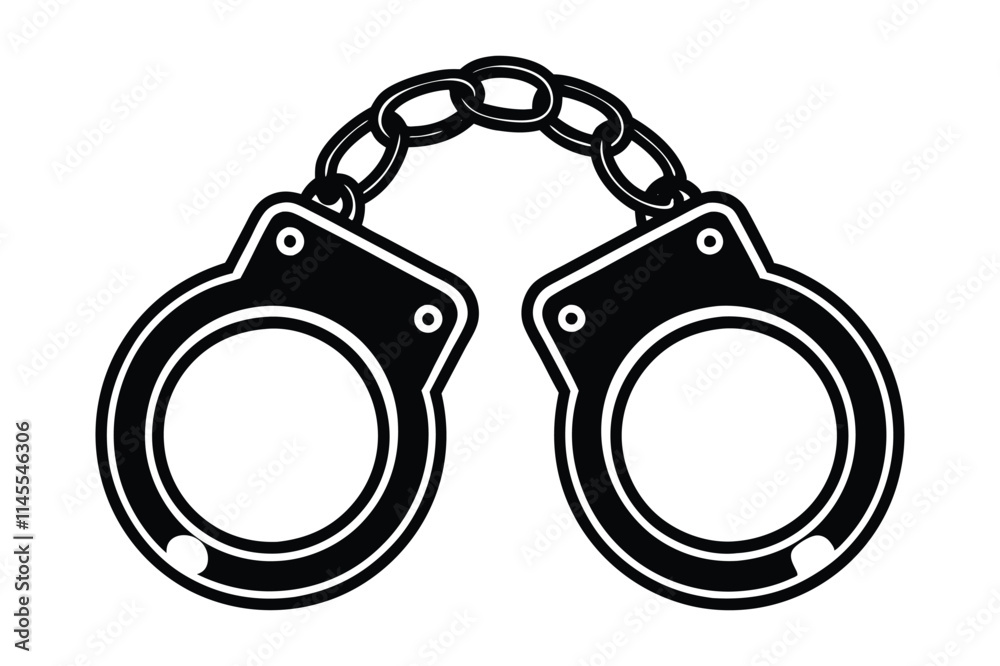 handcuffs illustration. Vector illustration in flat style design handcuffs illustration. Vector illustration in flat style design