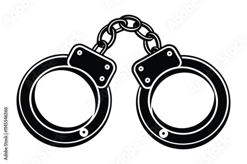 handcuffs illustration. Vector illustration in flat style design