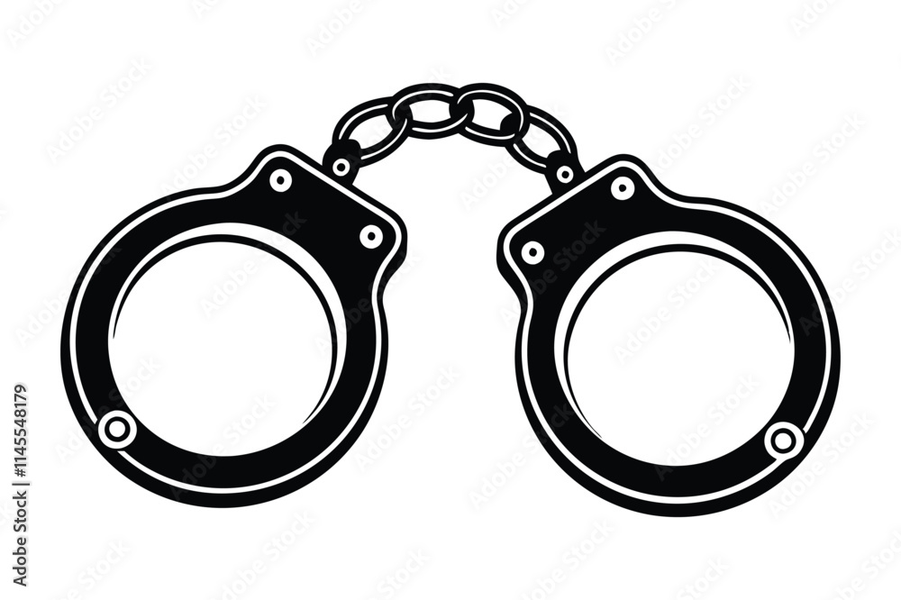 handcuff silhouette icon vector illustration handcuff silhouette icon vector illustration