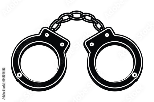 handcuff silhouette icon vector illustration
